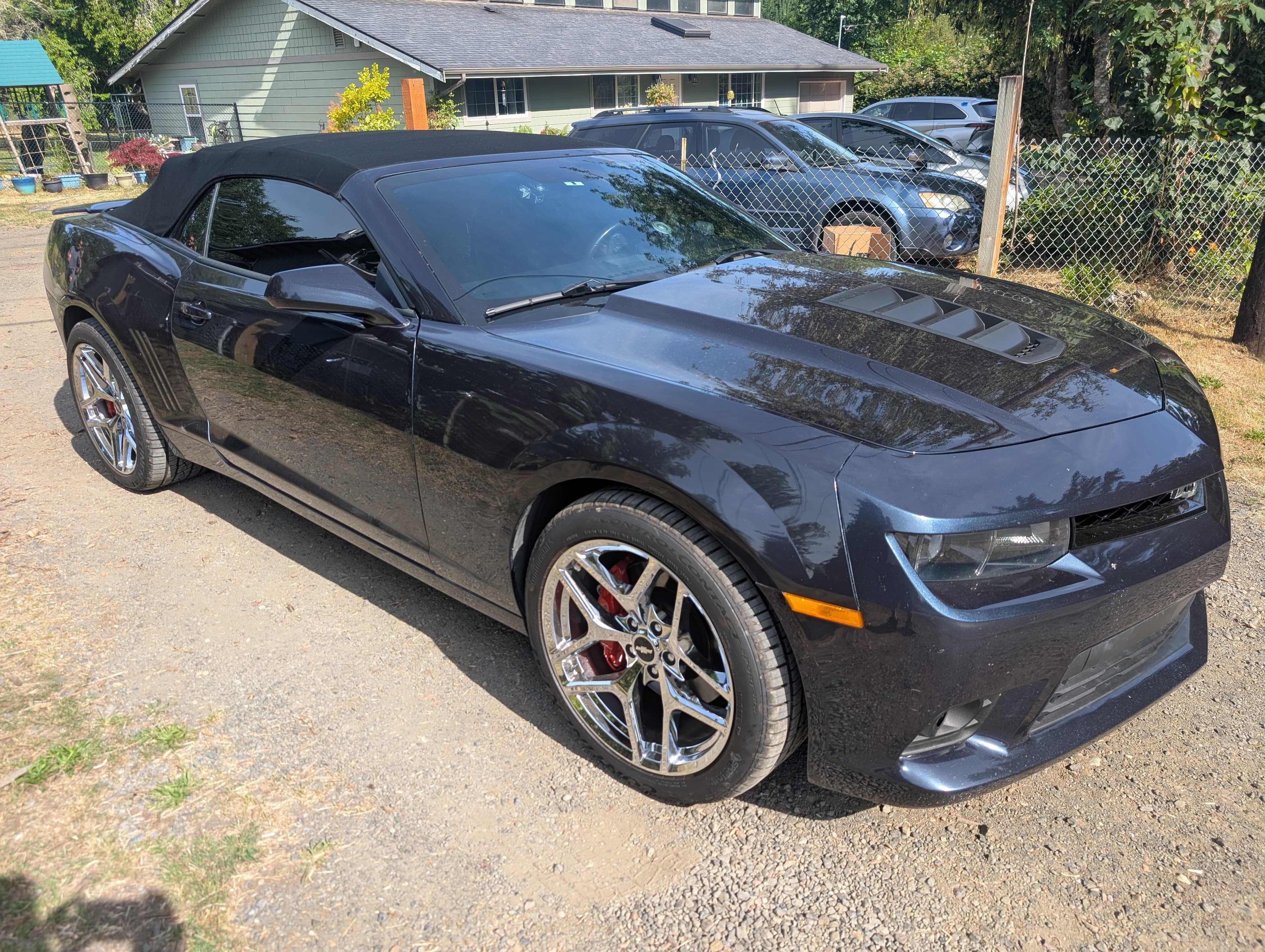 Black Chevrolet Camaro convertible