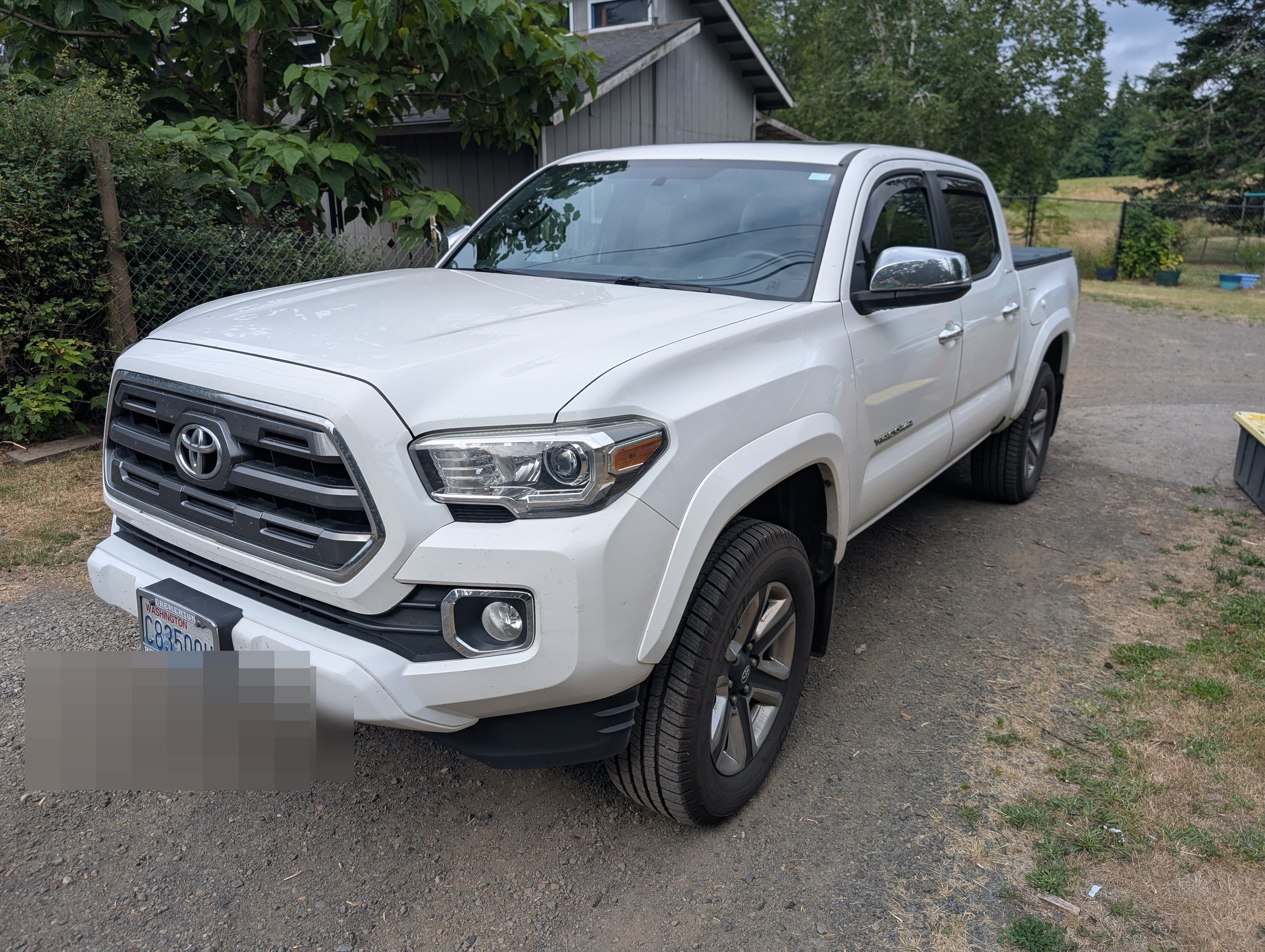 White Toyota Tacoma after service